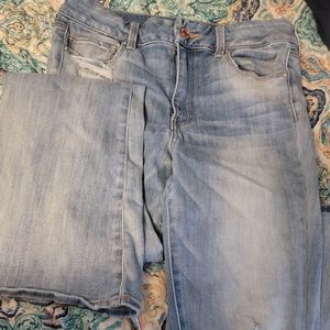 American Eagle super stretch ripped flare jeans